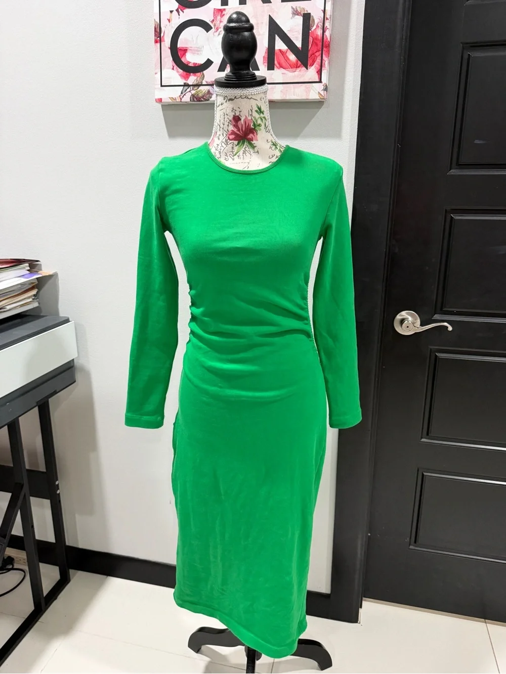 neon green zara dress | Dresses | Zara Bright Longsleeve Midi WG2536